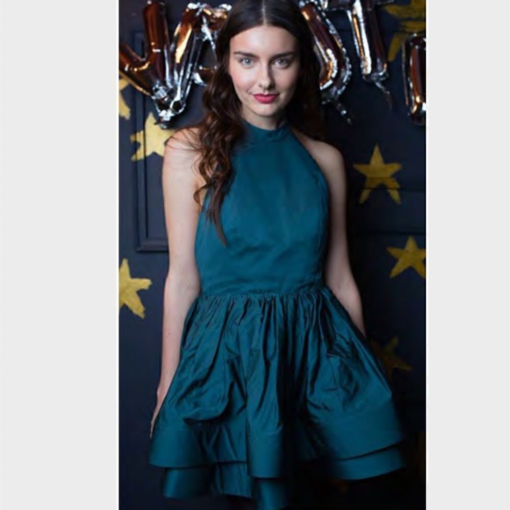 Pema Vegan Backless Cocktail Dress in Forest by VAUTE